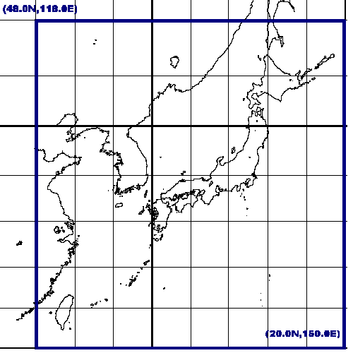線状降水帯予測マップの配信領域